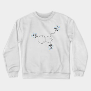 Blue - serotonin molecule chemistry organic florals Crewneck Sweatshirt